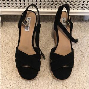 Steve Madden Jessiee Black Suede Wedge